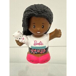 Fisher Price Little People Barbie Sleepover Girl Figure African American Kitten